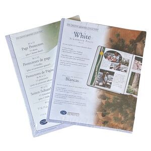 WHITE Creative Memories 8.5x11 White Pages & Clear Page Protectors Scrapbooking